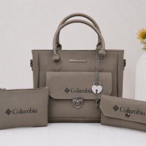 Columbia 3-Piece Premium PU Leather Handbag Set for Women