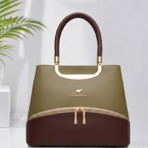Dual color handbag brown